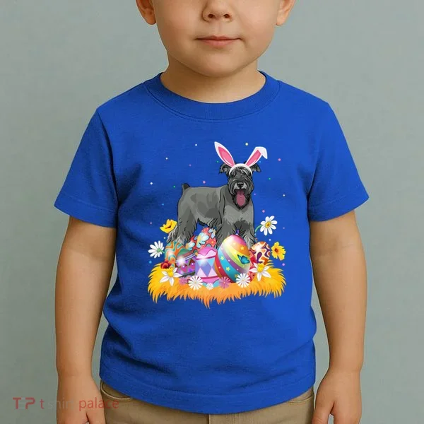 Funny Easter Egg Lover Miniature Schnauzer Dog Easter Sunday Gift Toddler T-Shirt