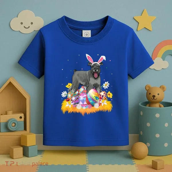 Funny Easter Egg Lover Miniature Schnauzer Dog Easter Sunday Gift Toddler T-Shirt