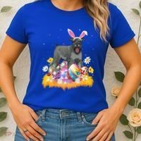 Funny Easter Egg Lover Miniature Schnauzer Dog Easter Sunday Gift Women's T-Shirt thumb 2
