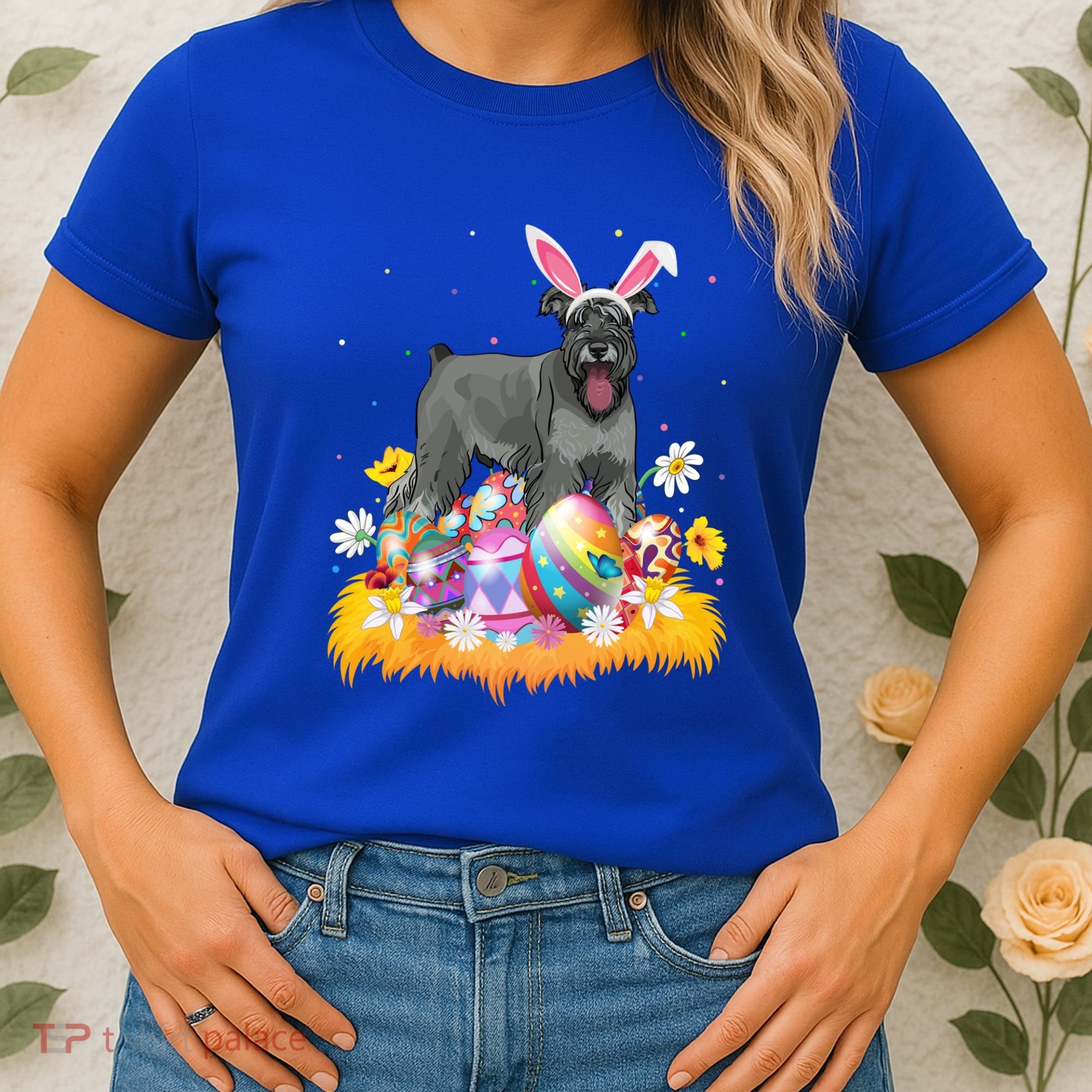 Funny Easter Egg Lover Miniature Schnauzer Dog Easter Sunday Gift Women's T-Shirt