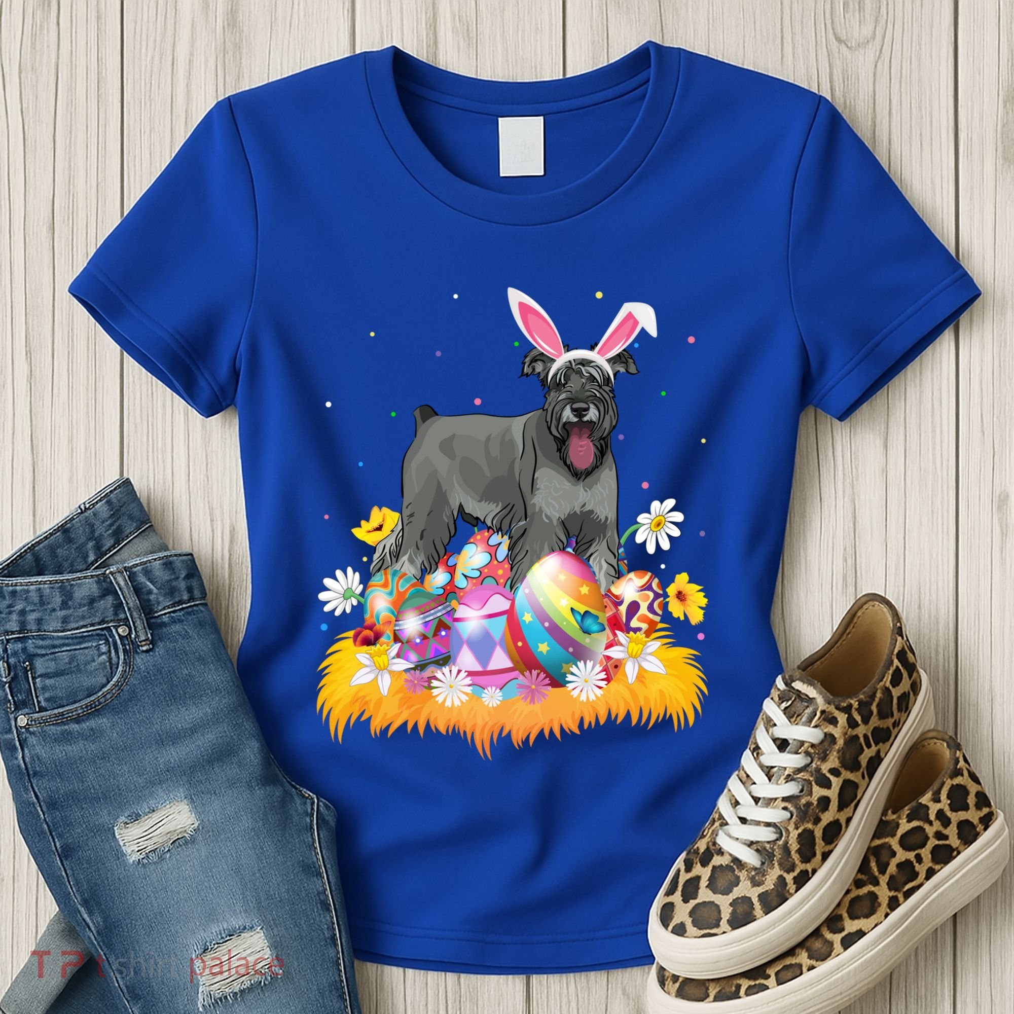 Funny Easter Egg Lover Miniature Schnauzer Dog Easter Sunday Gift Women's T-Shirt
