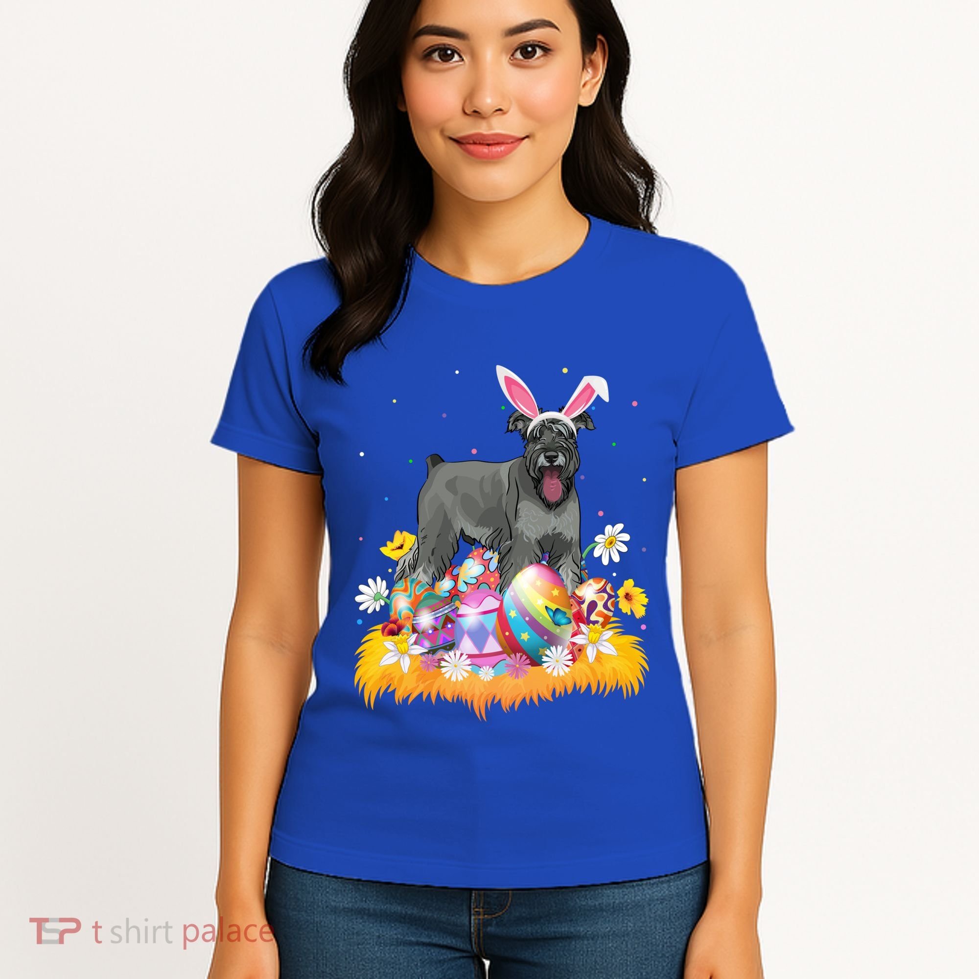 Funny Easter Egg Lover Miniature Schnauzer Dog Easter Sunday Gift Women's T-Shirt