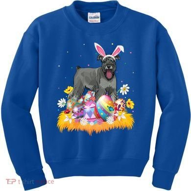 Funny Easter Egg Lover Miniature Schnauzer Dog Easter Sunday Gift Kids Sweatshirt