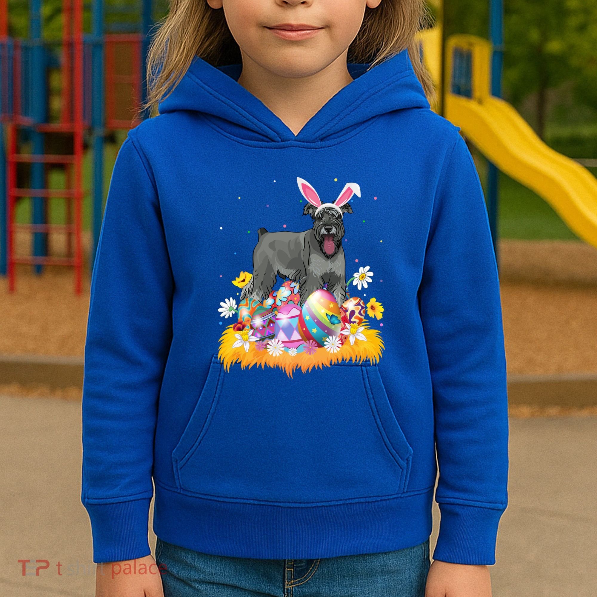 Funny Easter Egg Lover Miniature Schnauzer Dog Easter Sunday Gift Kids Hoodie