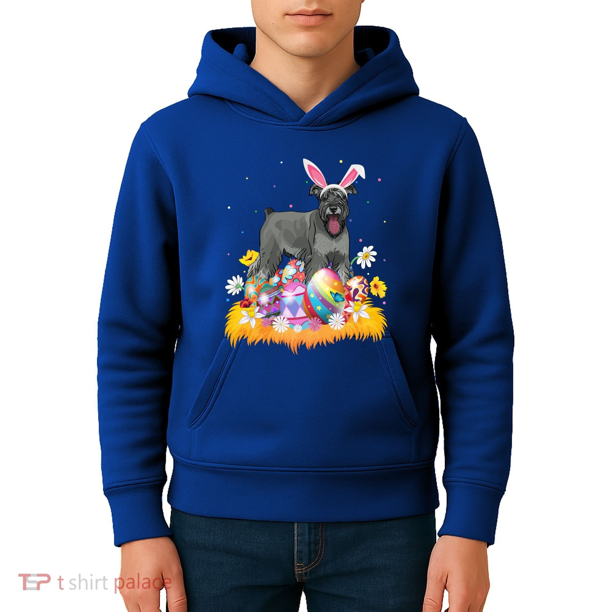 Funny Easter Egg Lover Miniature Schnauzer Dog Easter Sunday Gift Kids Hoodie