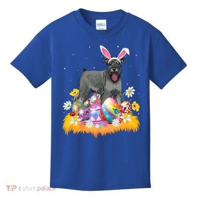 Funny Easter Egg Lover Miniature Schnauzer Dog Easter Sunday Gift Kids T-Shirt