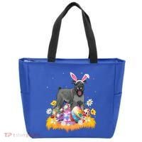 Funny Easter Egg Lover Miniature Schnauzer Dog Easter Sunday Gift Tote Bag thumb 0