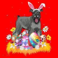 Funny Easter Egg Lover Miniature Schnauzer Dog Easter Sunday Gift Santa Hat thumb 1