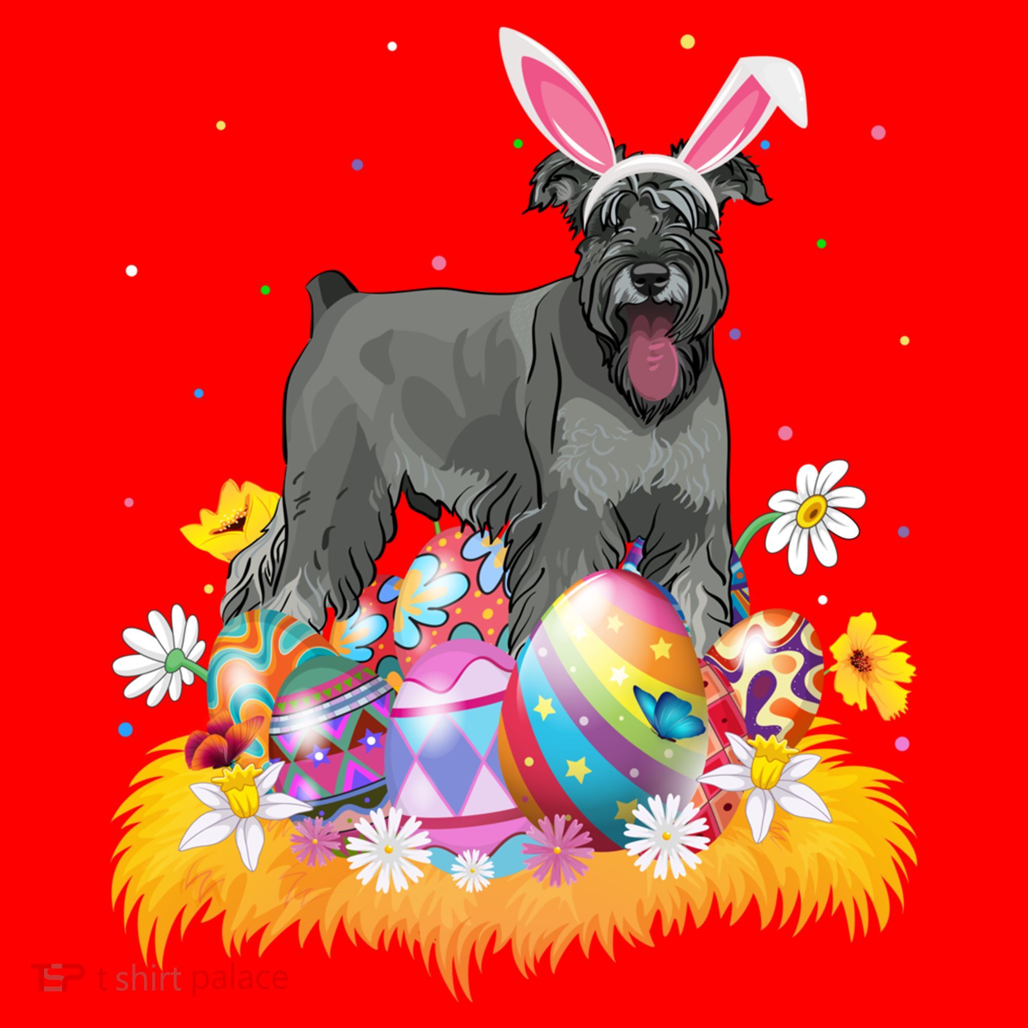 Funny Easter Egg Lover Miniature Schnauzer Dog Easter Sunday Gift Santa Hat