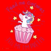 Feed Me Cupcakes Tell Me I'm Pretty Santa Hat thumb 1