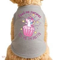 Feed Me Cupcakes Tell Me I'm Pretty Doggie Tank thumb 0