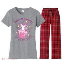 Feed Me Cupcakes Tell Me I'm Pretty Women's Flannel Pajama Set thumb 0