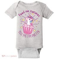 Feed Me Cupcakes Tell Me I'm Pretty Baby Bodysuit thumb 0