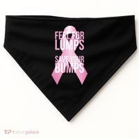 Feel For Lumps, Save Your Bumps - Breast Cancer Awareness USA-Made Doggie Bandana thumb 0