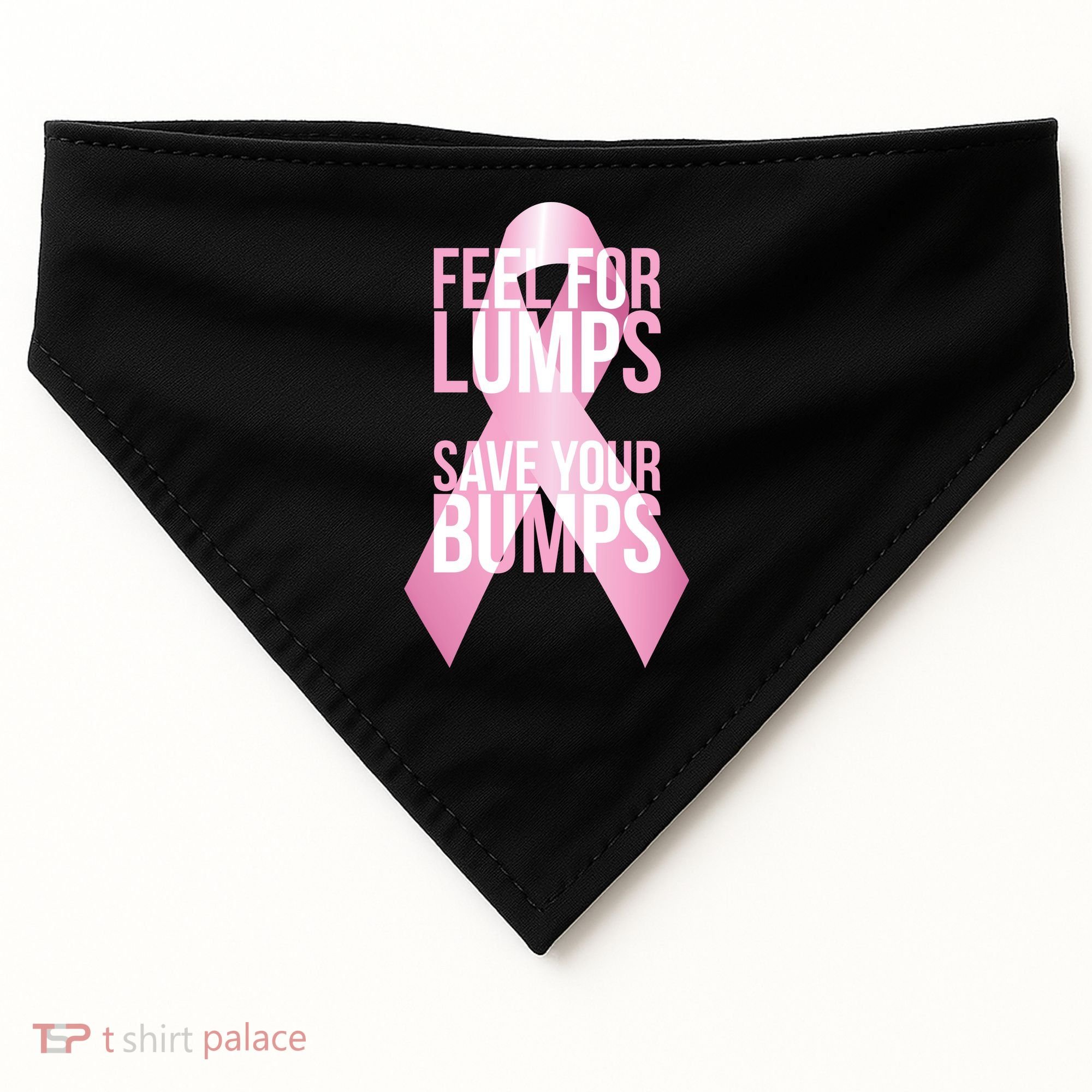 Feel For Lumps, Save Your Bumps - Breast Cancer Awareness USA-Made Doggie Bandana