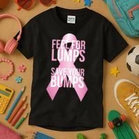 Feel For Lumps, Save Your Bumps - Breast Cancer Awareness Kids T-Shirt thumb 3