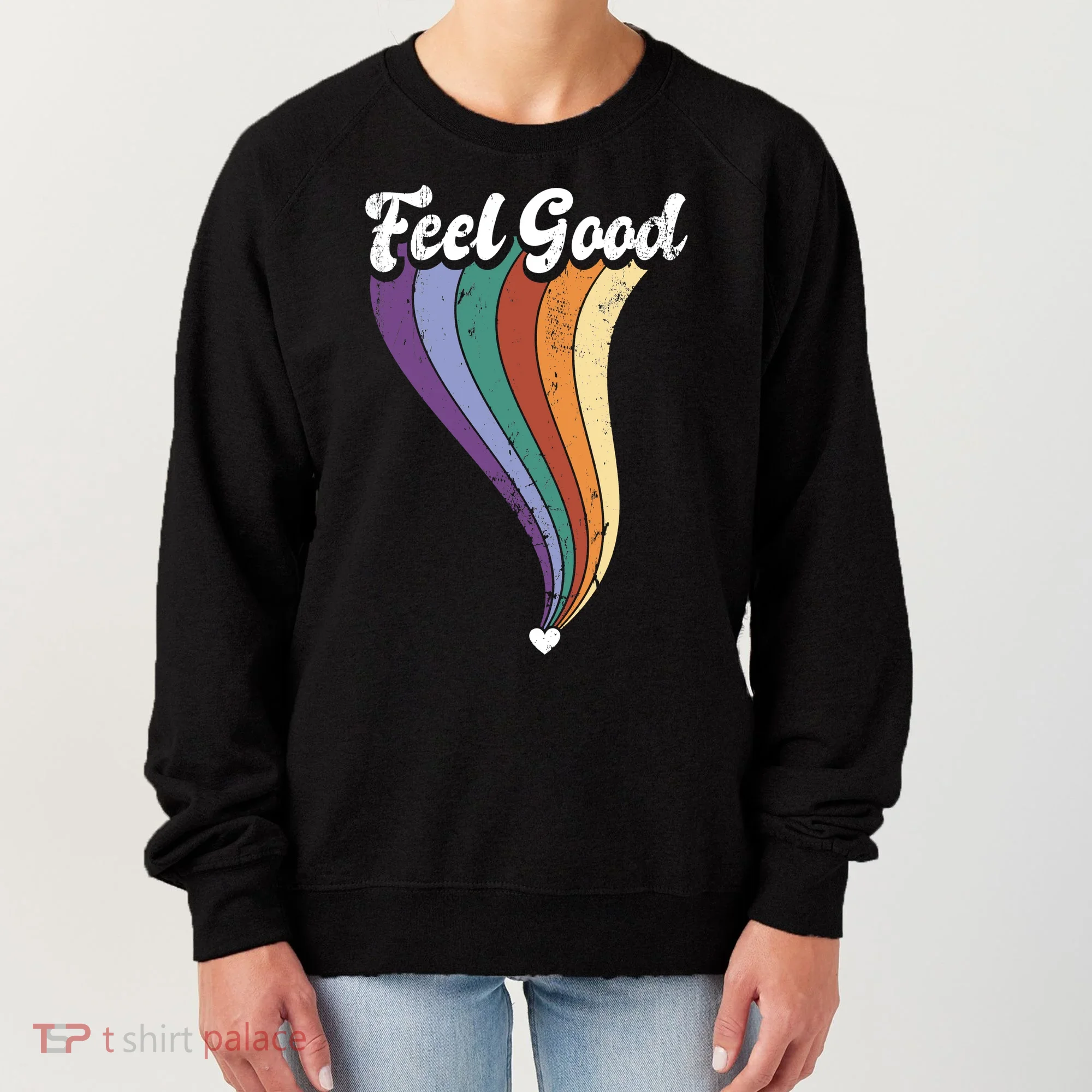 Feel Good Retro Vintage Rainbow Women's Sweatshirt