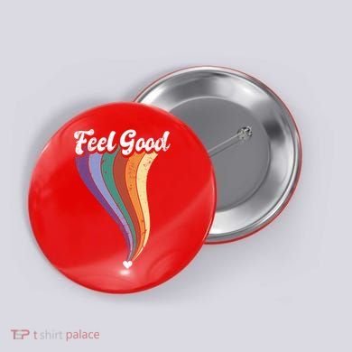 Feel Good Retro Vintage Rainbow Button