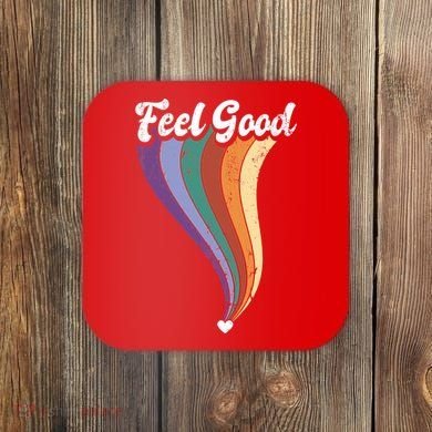 Feel Good Retro Vintage Rainbow Coaster