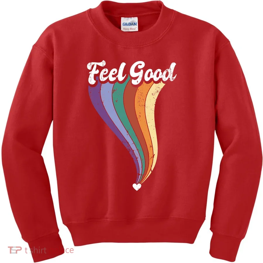 Feel Good Retro Vintage Rainbow Kids Sweatshirt