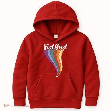 Feel Good Retro Vintage Rainbow Kids Hoodie