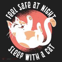 Feel Safe At Night Sleep With A Cat Women's Sweatshirt thumb 2