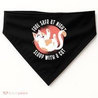 Feel Safe At Night Sleep With A Cat USA-Made Doggie Bandana thumb 0