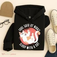 Feel Safe At Night Sleep With A Cat Hoodie thumb 4