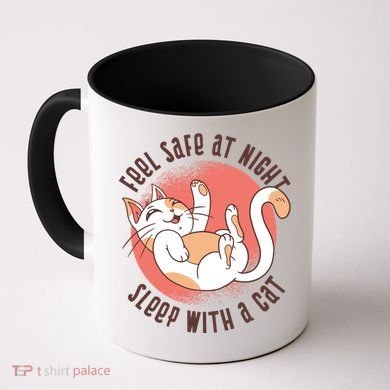 Feel Safe At Night Sleep With A Cat Coffee Mug