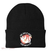 Feel Safe At Night Sleep With A Cat Beanie thumb 0