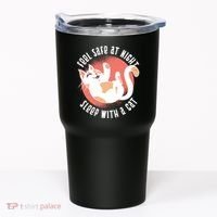 Feel Safe At Night Sleep With A Cat Tumbler thumb 0