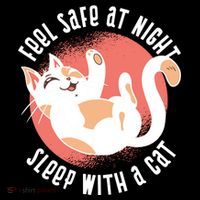 Feel Safe At Night Sleep With A Cat Ornament thumb 1