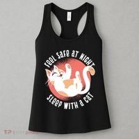 Feel Safe At Night Sleep With A Cat Women's Tank Top thumb 3