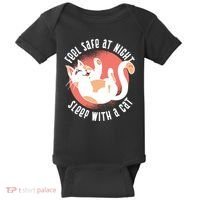 Feel Safe At Night Sleep With A Cat Baby Bodysuit thumb 0