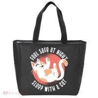 Feel Safe At Night Sleep With A Cat Tote Bag thumb 0