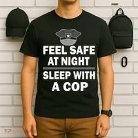 Feel Safe At Night Sleep With A Cop T-Shirt thumb 6