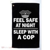 Feel Safe At Night Sleep With A Cop Golf Towel thumb 0