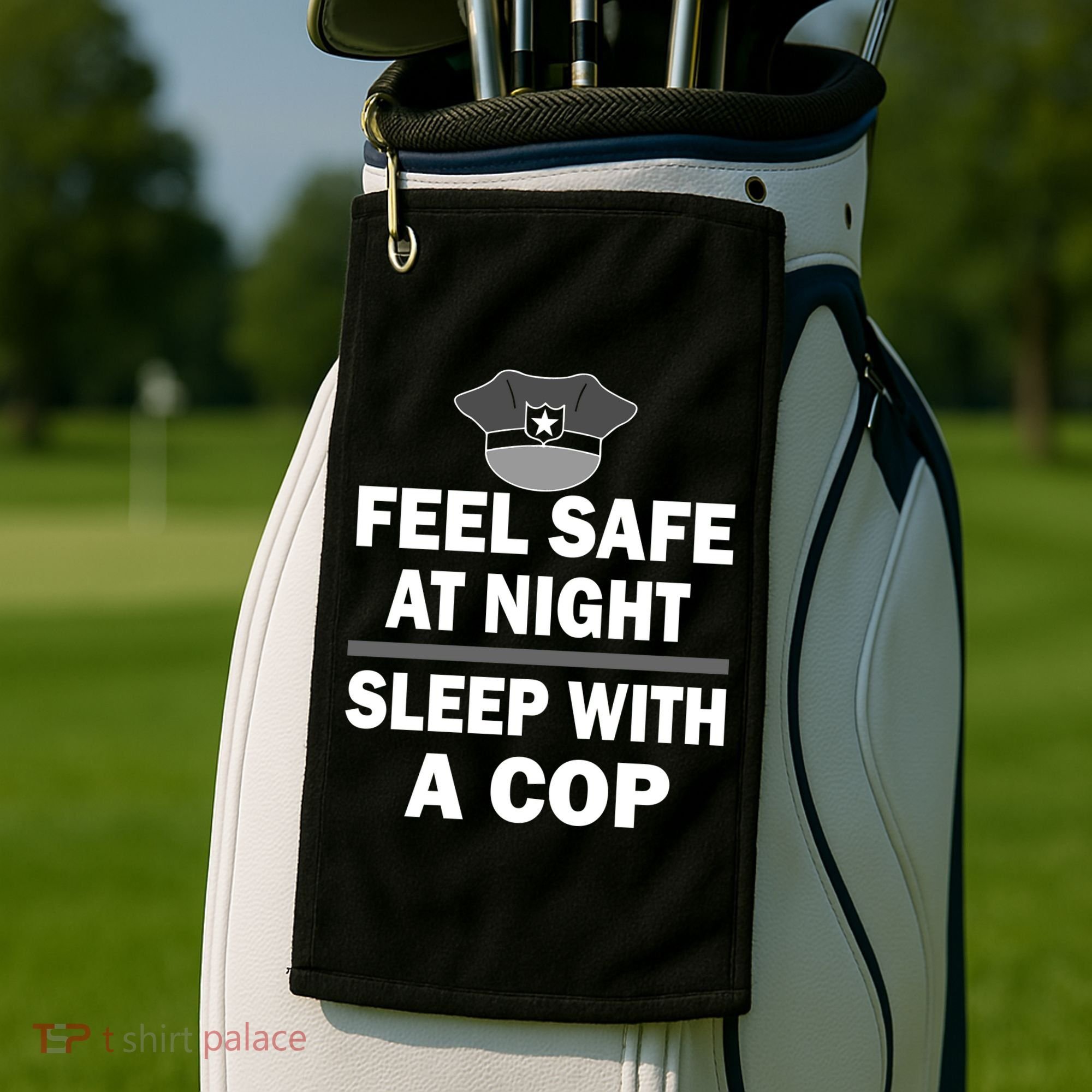 Feel Safe At Night Sleep With A Cop Golf Towel