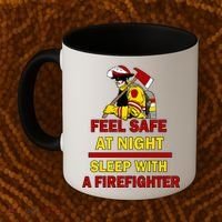 Feel Safe At Night Sleep With A Firefighter Coffee Mug thumb 2