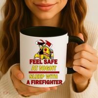 Feel Safe At Night Sleep With A Firefighter Coffee Mug thumb 3