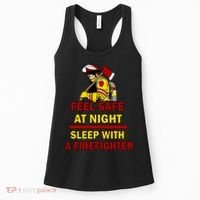 Feel Safe At Night Sleep With A Firefighter Women's Tank Top thumb 0