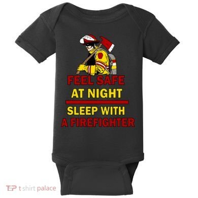 Feel Safe At Night Sleep With A Firefighter Baby Bodysuit