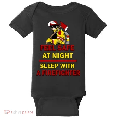 Feel Safe At Night Sleep With A Firefighter Baby Bodysuit