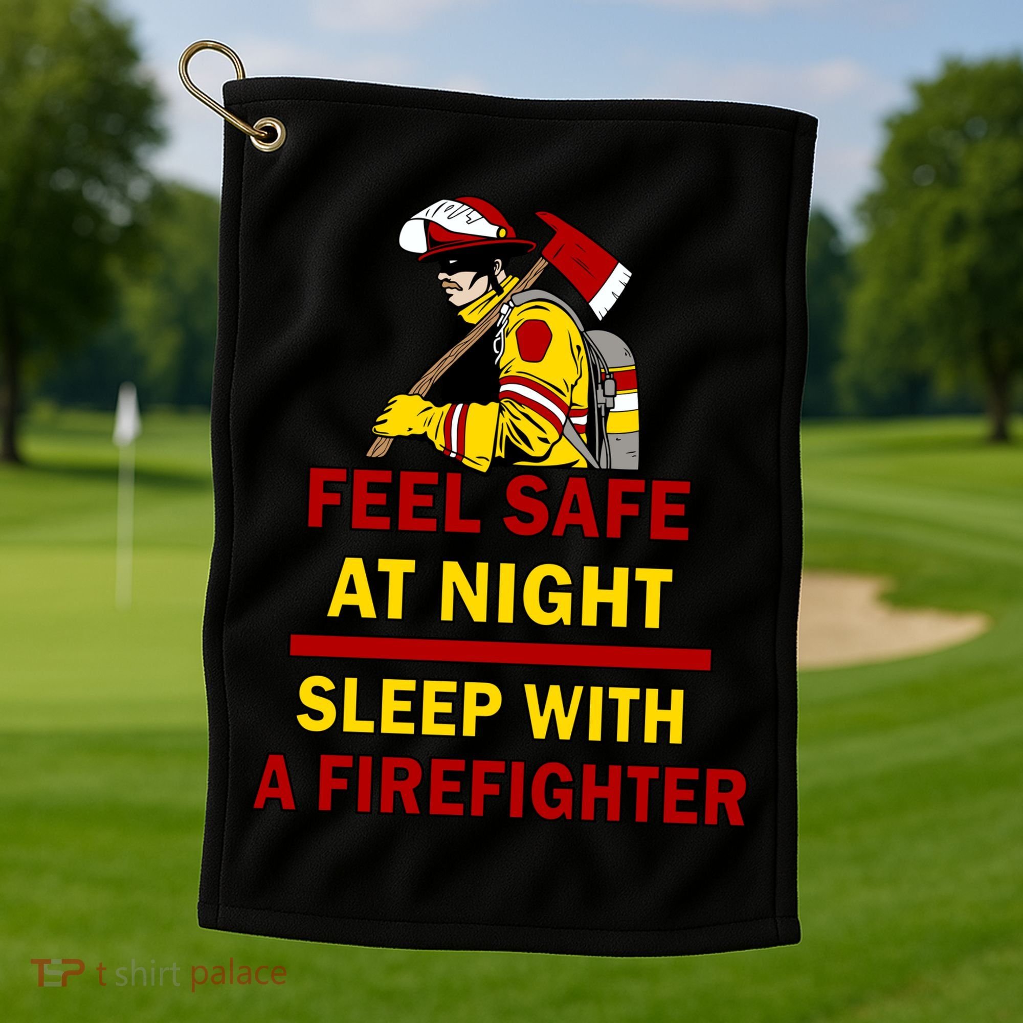 Feel Safe At Night Sleep With A Firefighter Golf Towel
