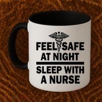 Feel Safe At Night Sleep With A Nurse Coffee Mug thumb 2