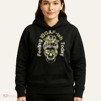 Feeling IDGAF-ish Today Army Print Hair Bun Skull Hoodie thumb 5