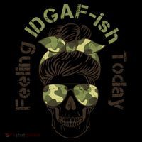 Feeling IDGAF-ish Today Army Print Hair Bun Skull Coffee Mug thumb 5