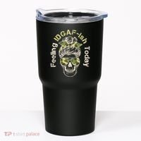 Feeling IDGAF-ish Today Army Print Hair Bun Skull Tumbler thumb 0