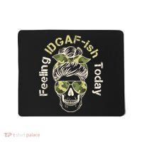 Feeling IDGAF-ish Today Army Print Hair Bun Skull Mousepad thumb 0