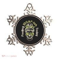 Feeling IDGAF-ish Today Army Print Hair Bun Skull Ornament thumb 0